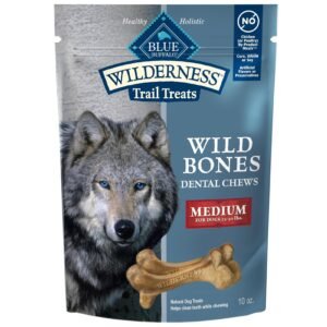 Blue Buffalo Wilderness Wild Bones Grain-Free Dental Chews Dog Treats, Medium, 10-oz Bag