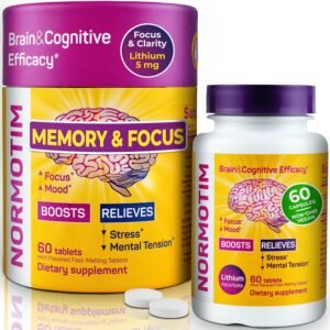 Brain Supplements for Memory and Focus – Powerful Memory Vitamins for Women & Men – Memory Pills with Lithium Supplements, Ascorbate, B1, B6 – Mood & Clarity Booster – 60 Tablets