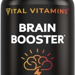 Vital Vitamins Brain Supplements with Bacopa Monnieri - for Memory and Focus – Nootropic Brain Booster - Caffeine-Free Support for Adults & Seniors – Non-GMO, 30-Day Supply, 30...